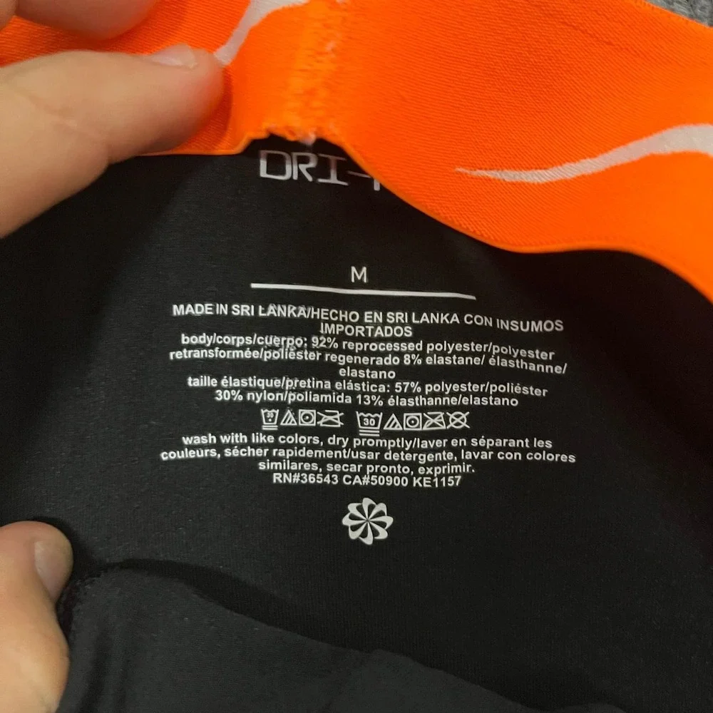Nike Compression Boxer Briefs Mens Size M Black Orange Dri-Fit Athletic Stretch